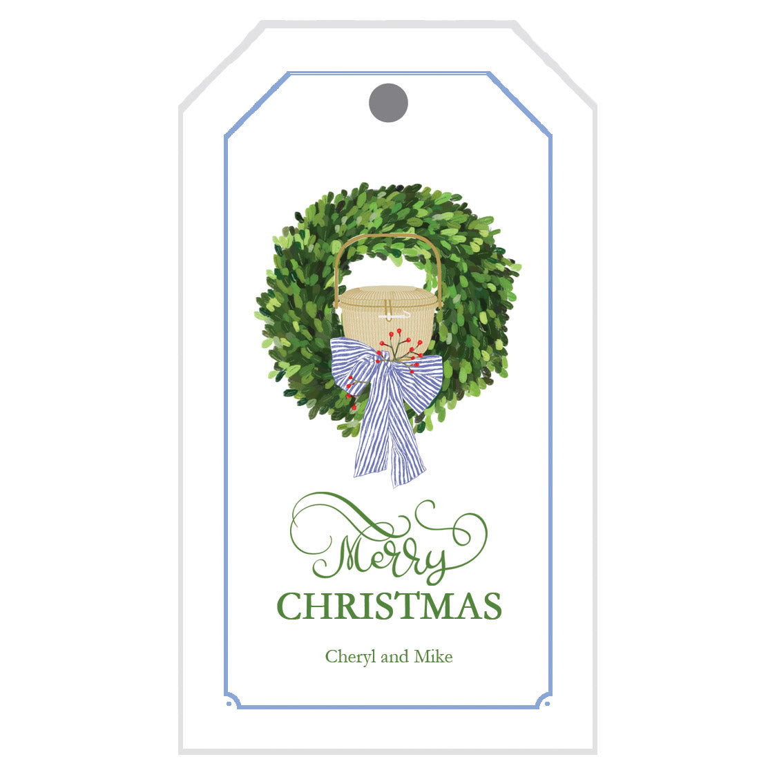 Christmas Nantucket Basket Gift Tags