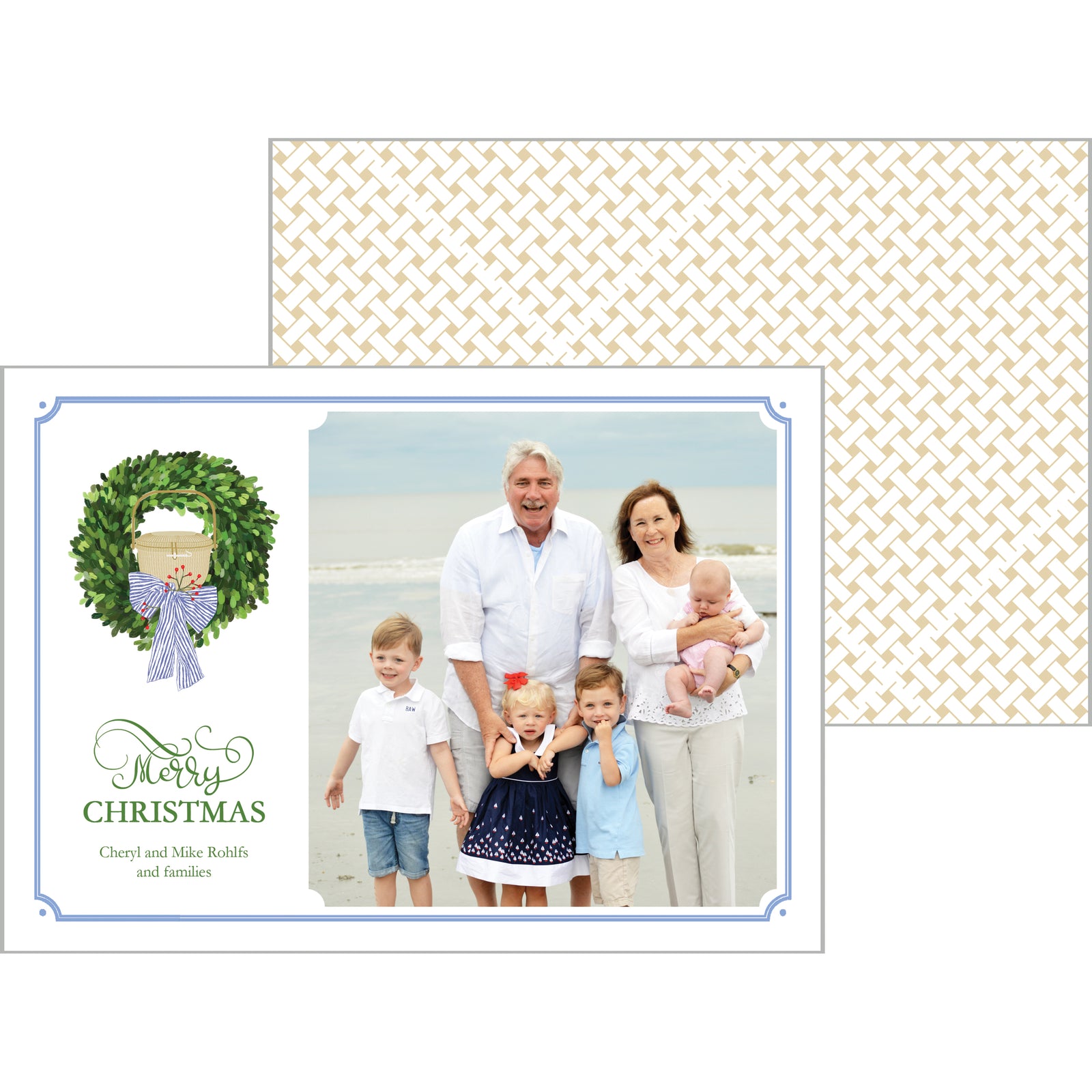 Nantucket Basket Christmas Photo Card Wholesale