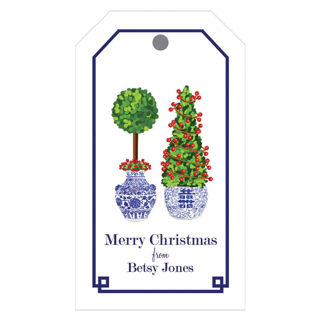 Christmas Topiary Personalized Holiday Gift Tags