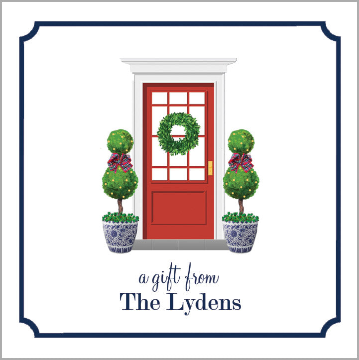 Christmas Front Door Personalized Gift Stickers | Set of 24