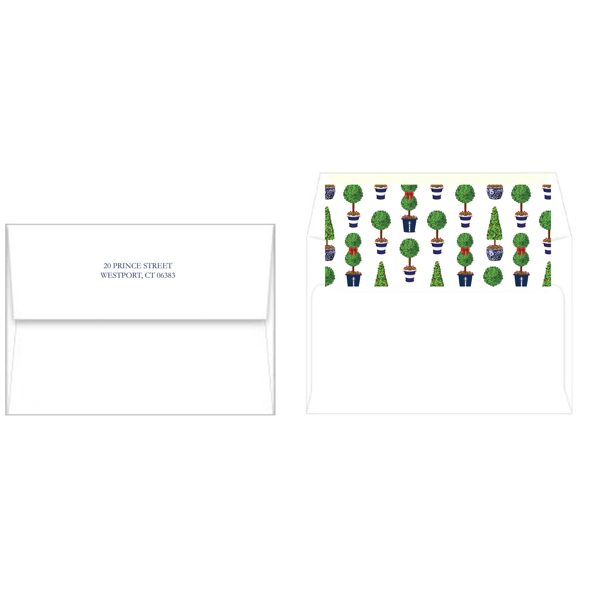 Christmas Topiary Trees Horizontal Holiday Photo Card