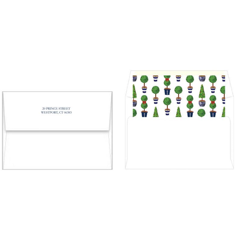 Christmas Topiary Trees Horizontal Holiday Photo Card