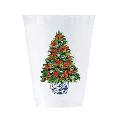 Christmas Tree Shatterproof Cups  Set of 8 - WH Hostess Social Stationery