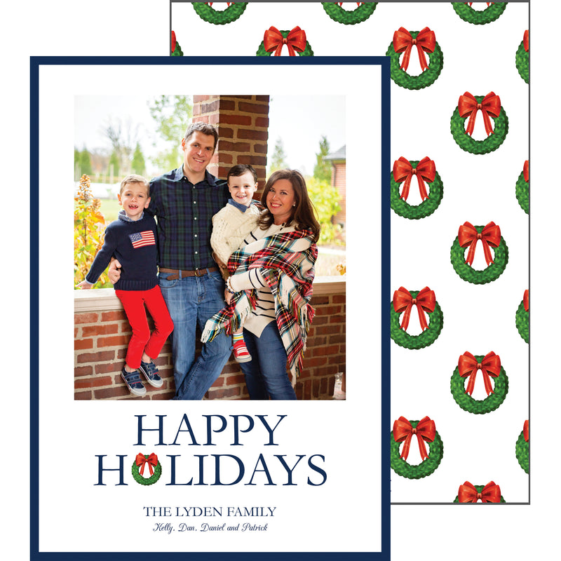 Classic Christmas Wreath Photo Card