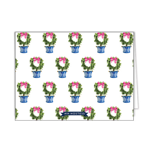 Circle Topiary Tree Personalized Folded Notecards
