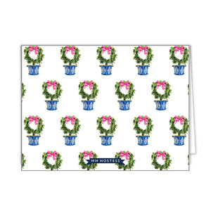 Circle Topiary Tree Personalized Folded Notecards
