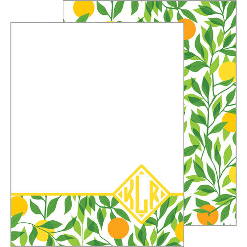 Citrus Monogram Flat Notecard