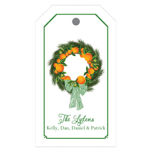 Christmas Citrus Wreath Personalized Holiday Gift Tags