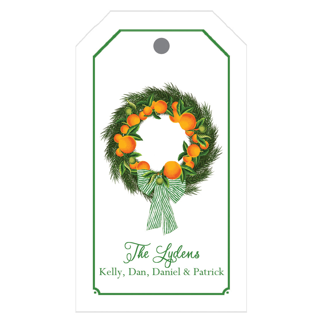 Wholesale Christmas Citrus Wreath Personalized Holiday Gift Tags