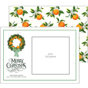Photo Mount Holiday Photo Card | Citrus Wreath