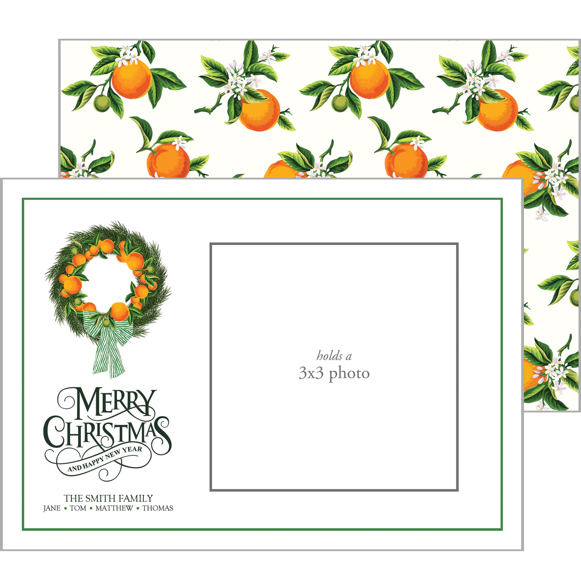 Wholesale Photo Mount Holiday Photo Card | Citrus Wreath