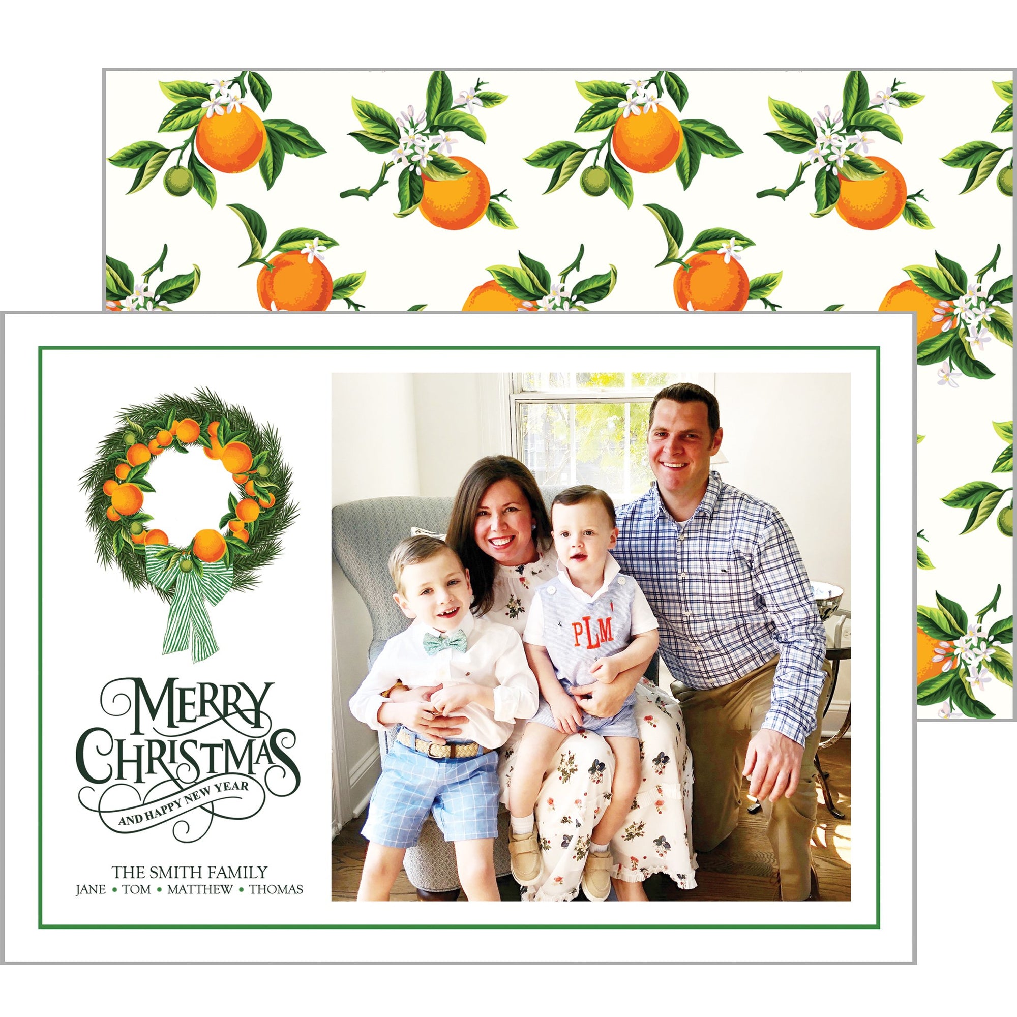 [CUSTOM] Citrus Wreath Holiday Photo Card