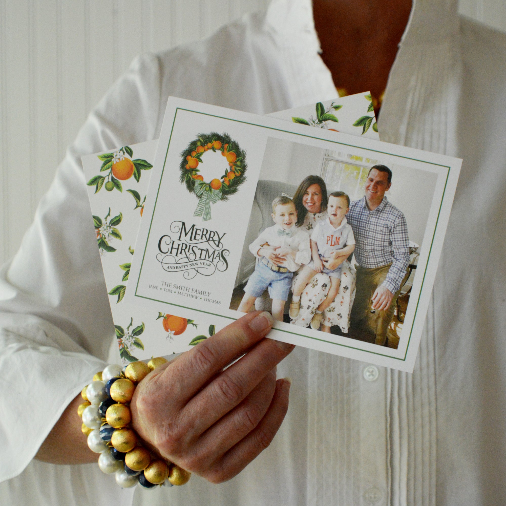 Citrus Wreath Holiday Photo Card