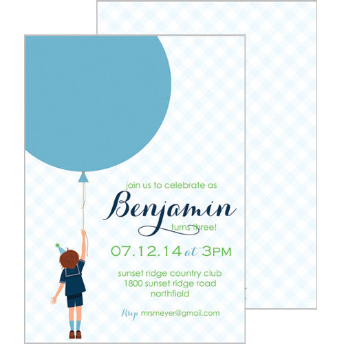 Birthday Boy Invitation - Brunette