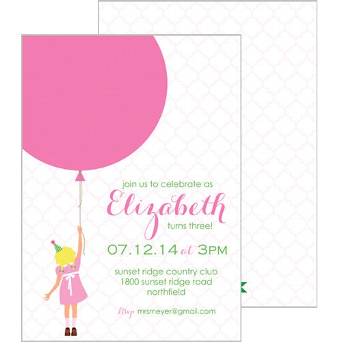Birthday Girl Double-Sided Invitations - Blond