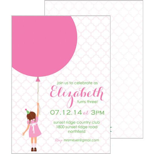 Birthday Girl Double-Sided Invitations - Brunette Wholesale