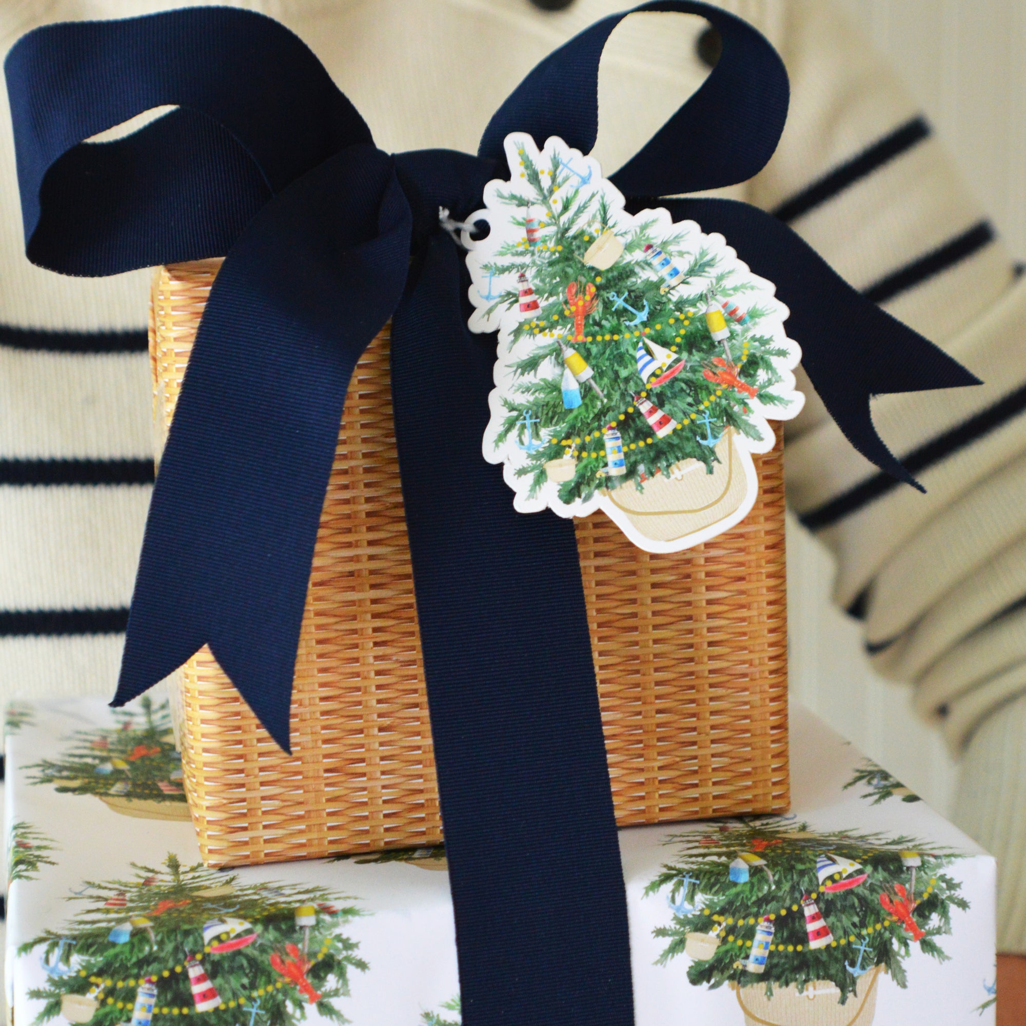 Stock Shoppe: Coastal Christmas Tree Die-Cut Gift Tags