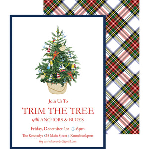 Coastal Christmas Tree Holiday Party Invitation