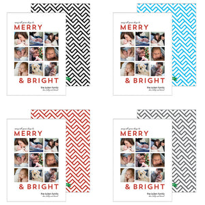 Collage Photo Card with Mod Link Pattern - More Color Options