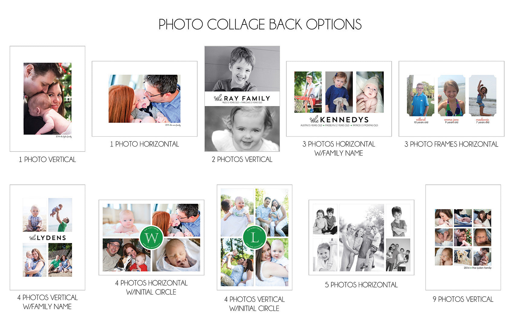 Collage Photo Card with Mod Link Pattern - More Color Options