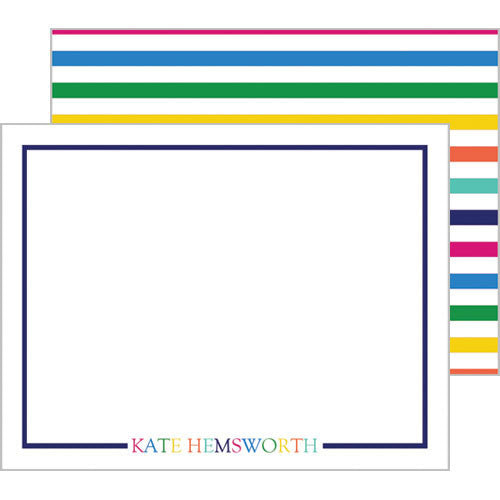 Colorful Name Personalized Flat Notecards