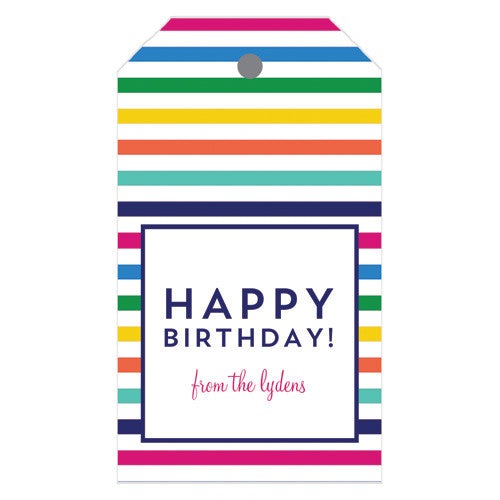 Colorful Stripe Personalized Gift Tags