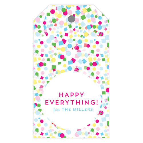 Colorful Confetti Personalized Gift Tags
