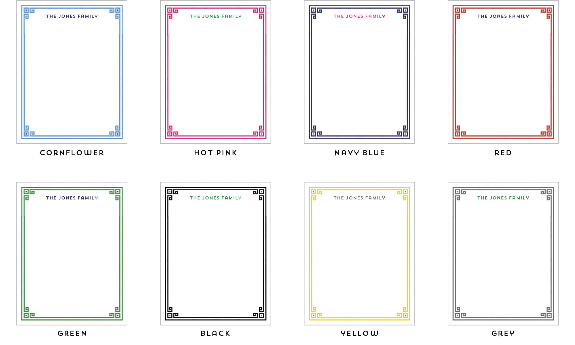 Greek Key Border Personalized Notepad - More Color Options