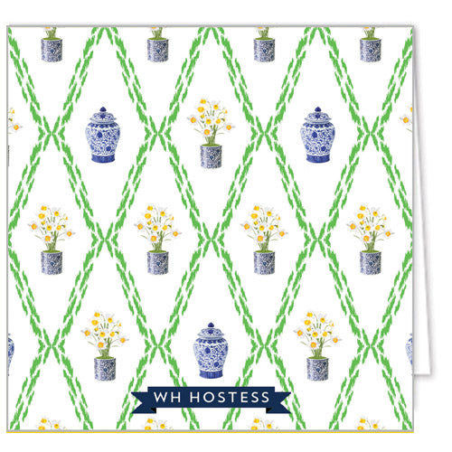 Daffodils in a Blue and White Pot Personalized Enclosure Cards + Envelopes