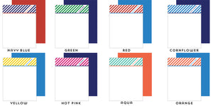 Diagonal Stripe Personalized Flat Notecards - More Color Options