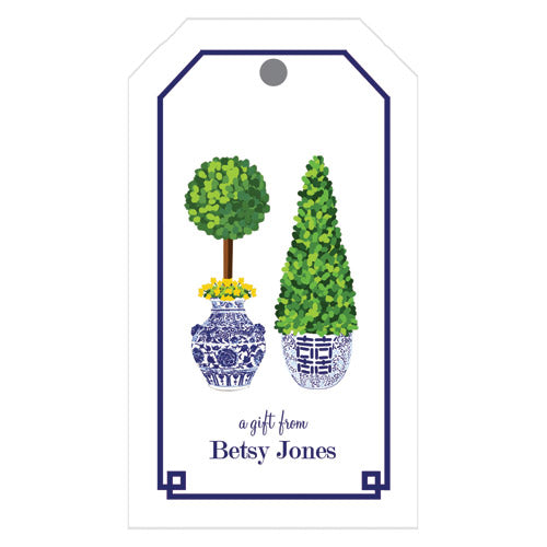 Chinoiserie Topiary Personalized Gift Tags