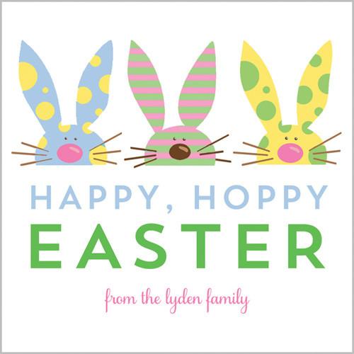 Easter Bunny Gingham Gift Sticker Wholesale