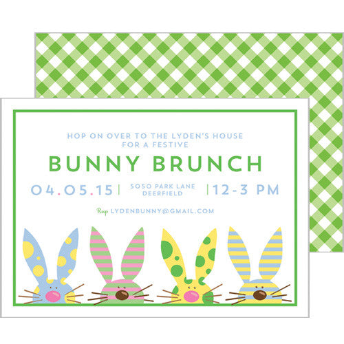 Easter Bunny Gingham Invitation