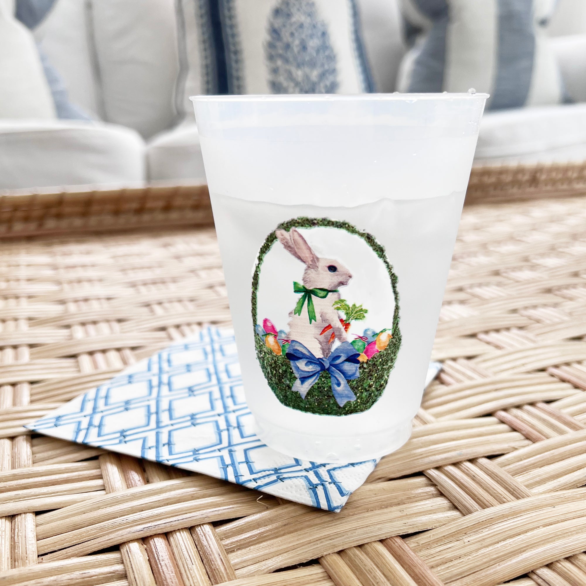 WH Paper Cocktail Napkins | China Blue Bamboo Trellis