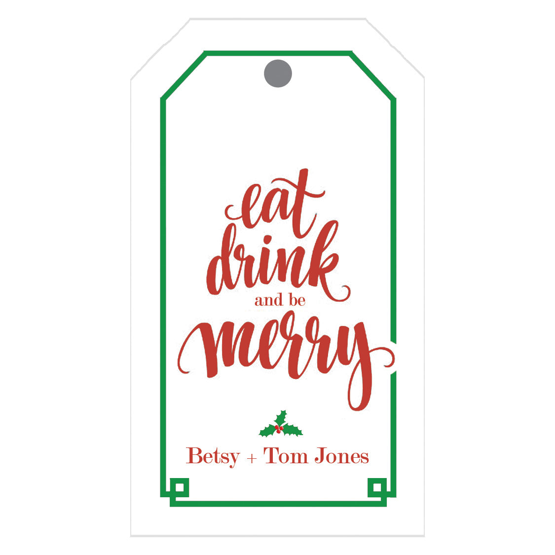 Eat, Drink and Be Merry Personalized Christmas Gift Tags