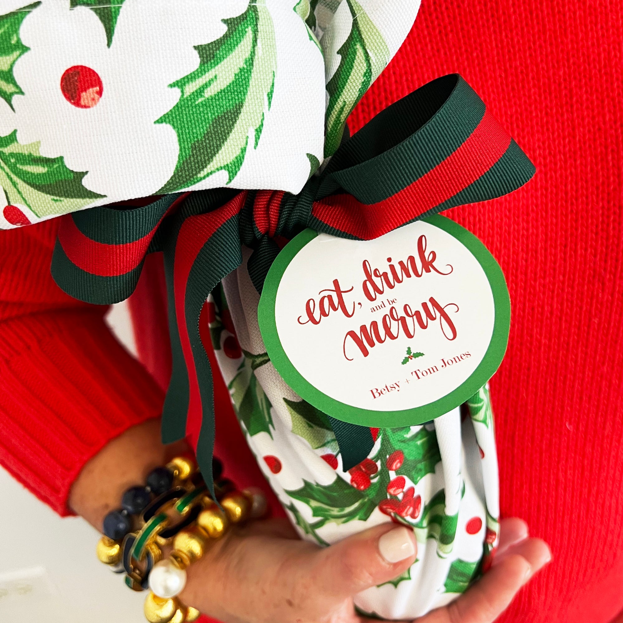 Eat, Drink & Be Merry Round Gift Tags