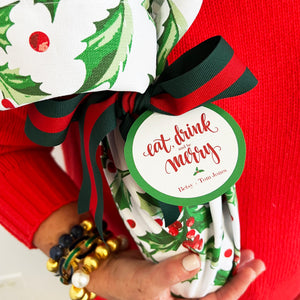 Eat, Drink & Be Merry Round Gift Tags