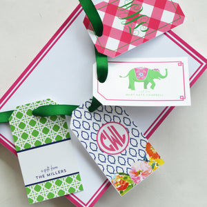 Buffalo Check Monogram Personalized Gift Tags | More Colors