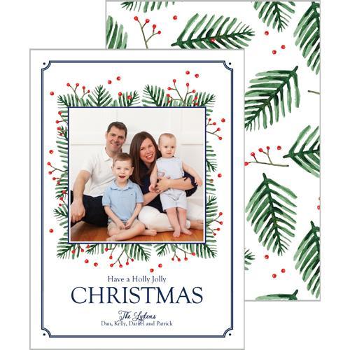 [CUSTOM] Evergreen and Berries Christmas Photo Card Wholesale