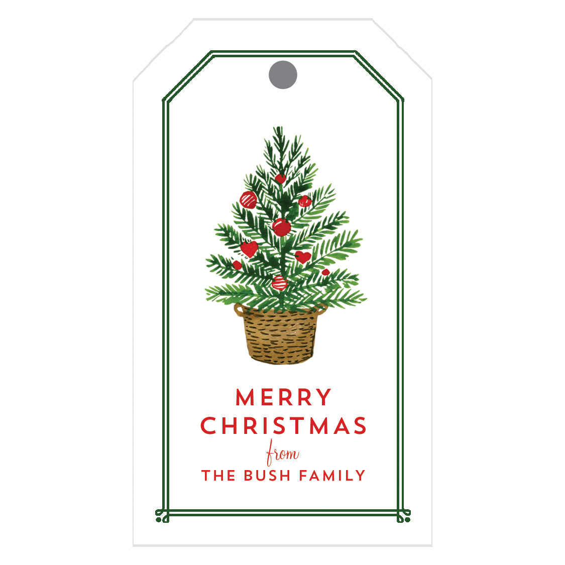 Christmas Fir Tree Personalized Holiday Gift Tags