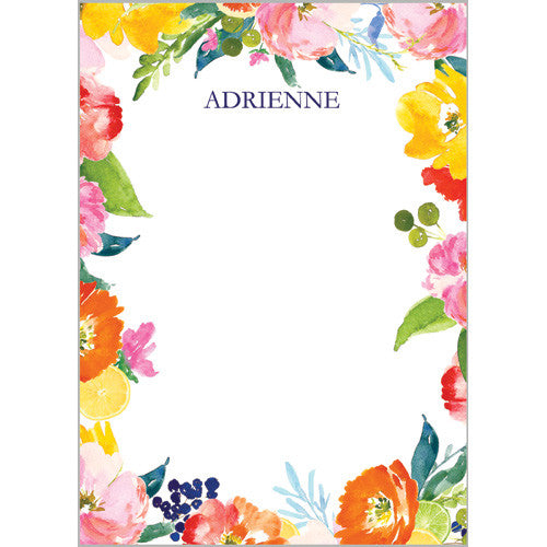 Floral Ikat Personalized Notepad