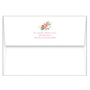 Floral Ikat Personalized Flat Notecards