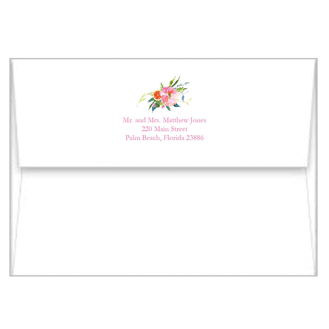 Floral Ikat A2 Birth Announcement Card