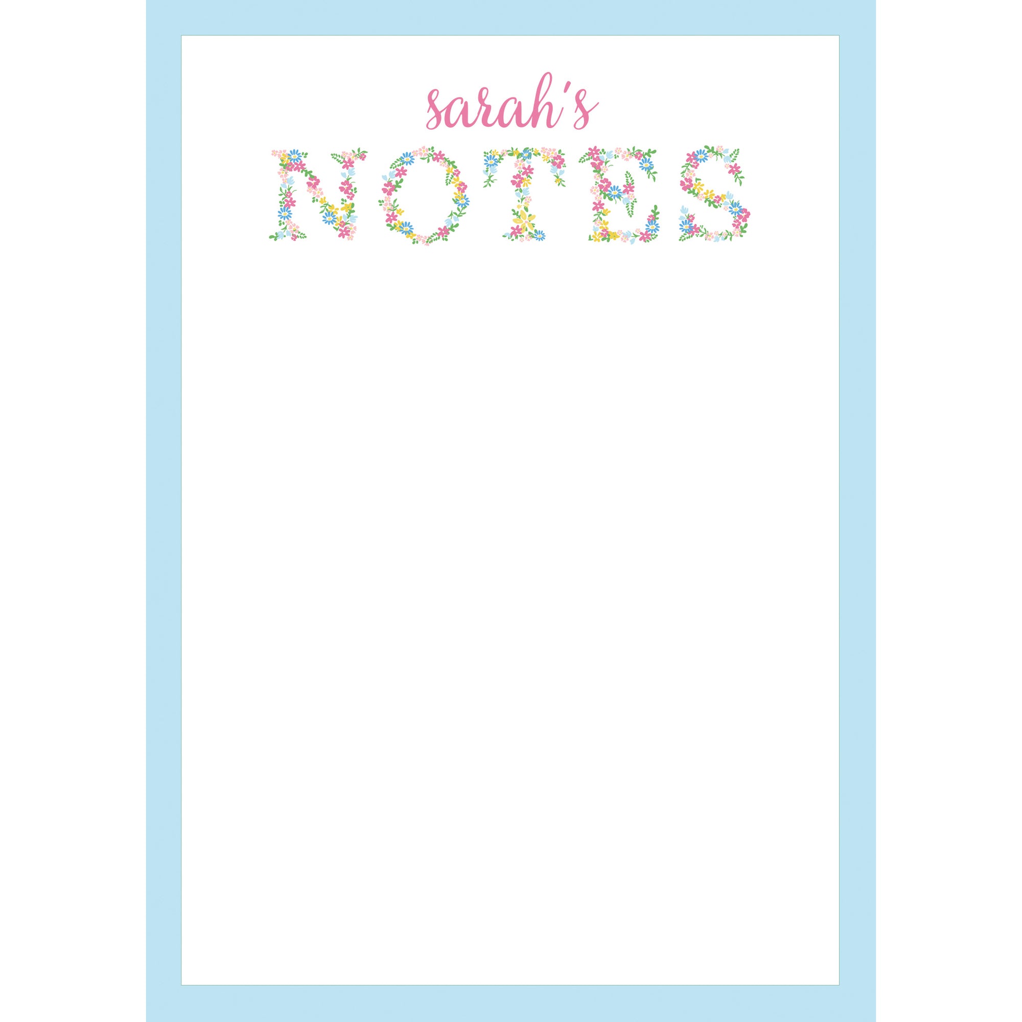 Floral Notes Personalized Notepad