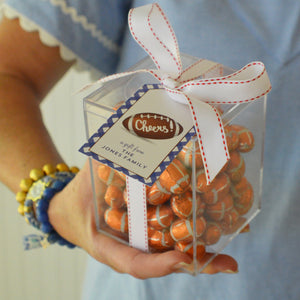 Football Gingham "Cheers" Personalized Gift Tags