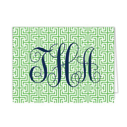 Garden Maze Monogram Personalized Folded Notecards Wholesale