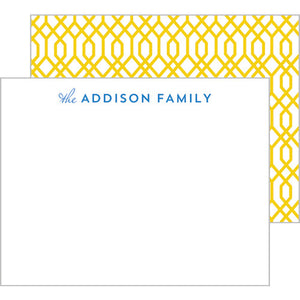 Geometric Trellis Personalized Flat Notecards - More Colors