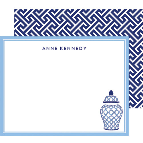 Geometric Ginger Jar Personalized Flat Notecards