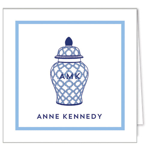 Geometric Ginger Jar Personalized Enclosure Cards + Envelopes