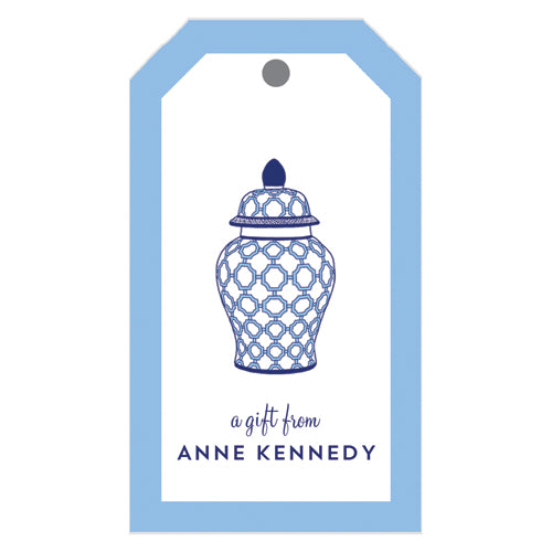 Geometric Ginger Jar Personalized Gift Tags